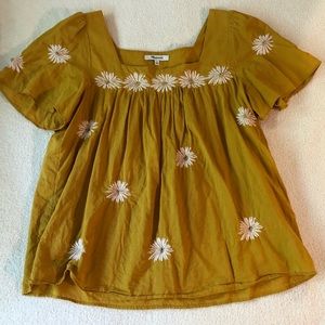 Madewell embroidery top with flowers